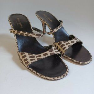 Kate Spade Giraffe Print Kitten Heels Sandals  Size Womens   sz 8 M